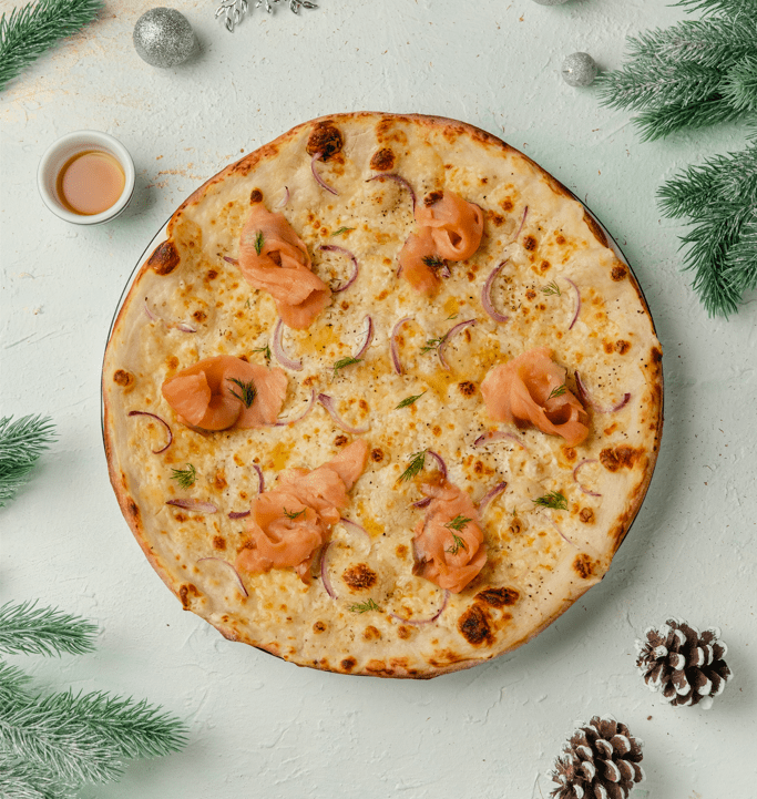 Smoked Salmon Truffle Honey Pizza